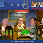 The Minnov8 Gang around a poker table with the caption, "The Tables Stakes Are Rising"