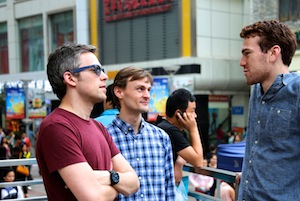 Recent photo shows the team in China, minus Steph, who stayed home in Minneapolis to hold down the fort. Left to right: Zach, Zachary, Will.