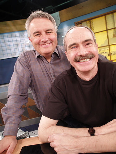 Leo Laporte & Steve Gibson on set for Security Now